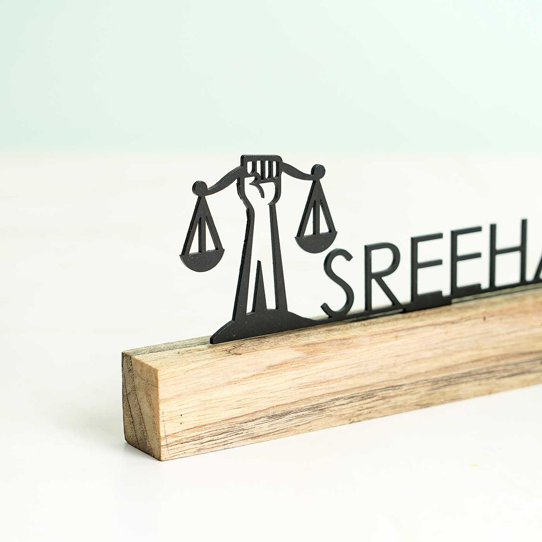 Personalized Minimal Desk Name Plate for Lawyers
