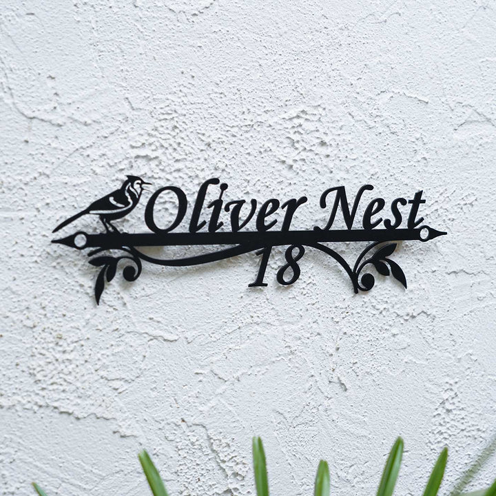 Personalized Weatherproof Bird Themed Metal Name Plate