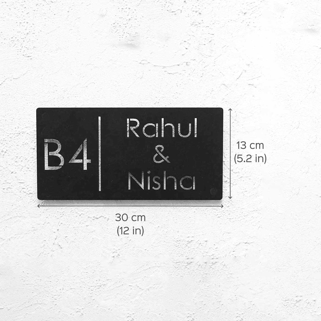 Personalized Minimal Rectangle Weatherproof Name Plate with House Number