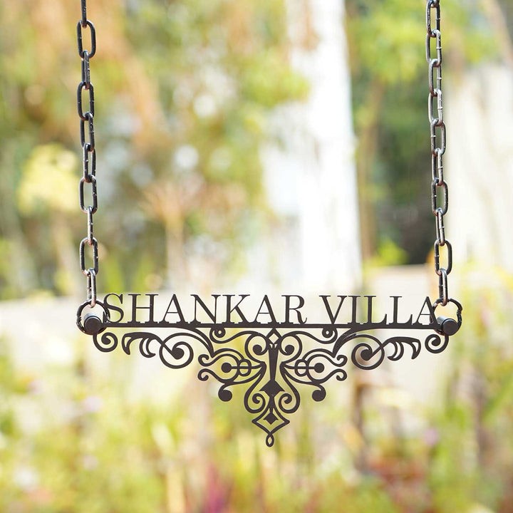 Personalized Ornate Weatherproof Name Plate for Villa