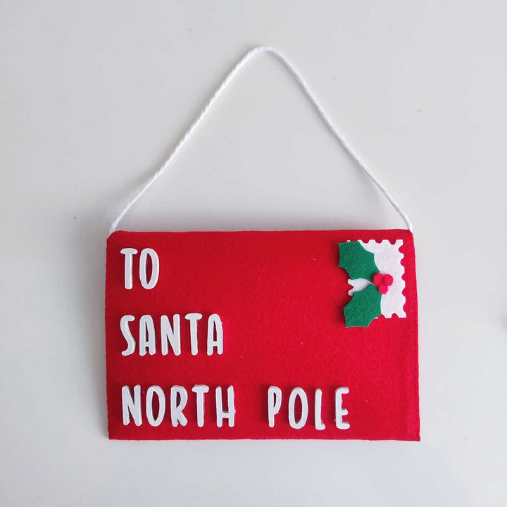 Handmade Letter To Santa Felt Ornament For Christmas Tree Decoration