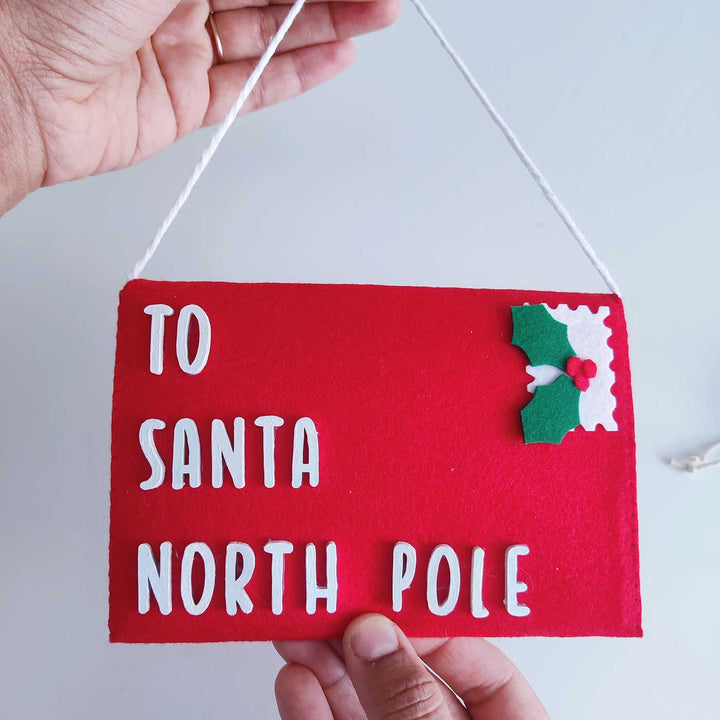 Handmade Letter To Santa Felt Ornament For Christmas Tree Decoration