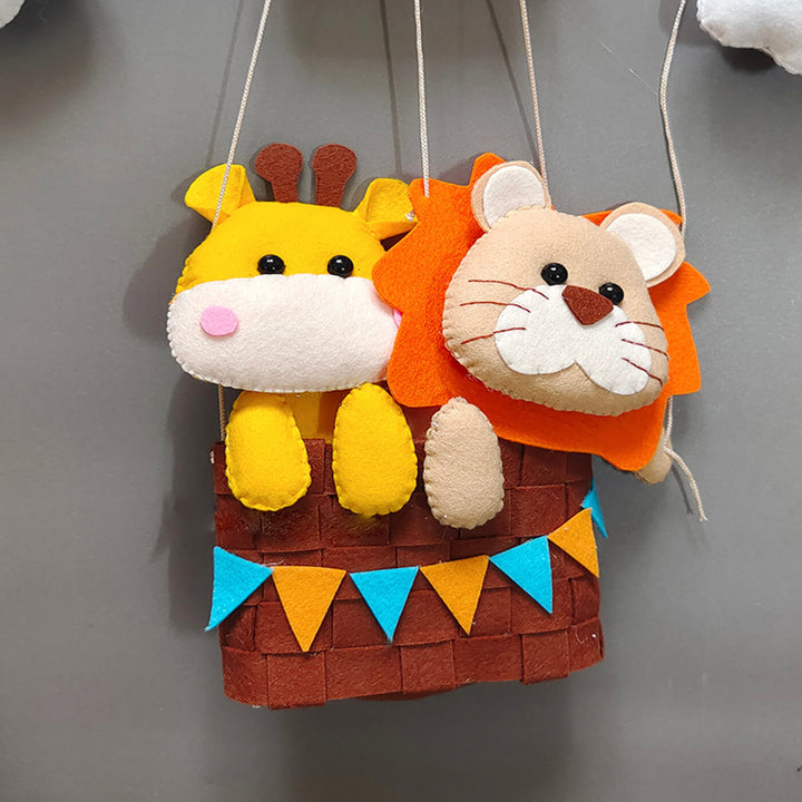 Hand-stitched Hot Air Balloon Felt Kids Nameplate