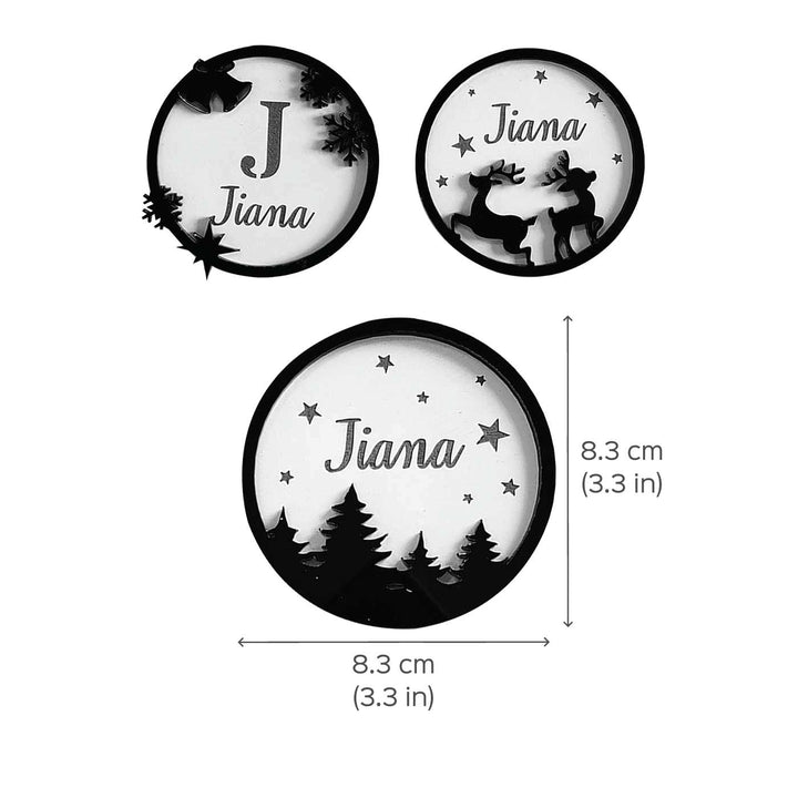 Personalized Acrylic Round Christmas Ornament