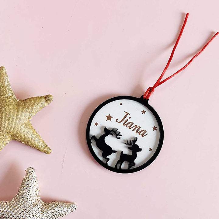 Personalized Acrylic Round Christmas Ornament