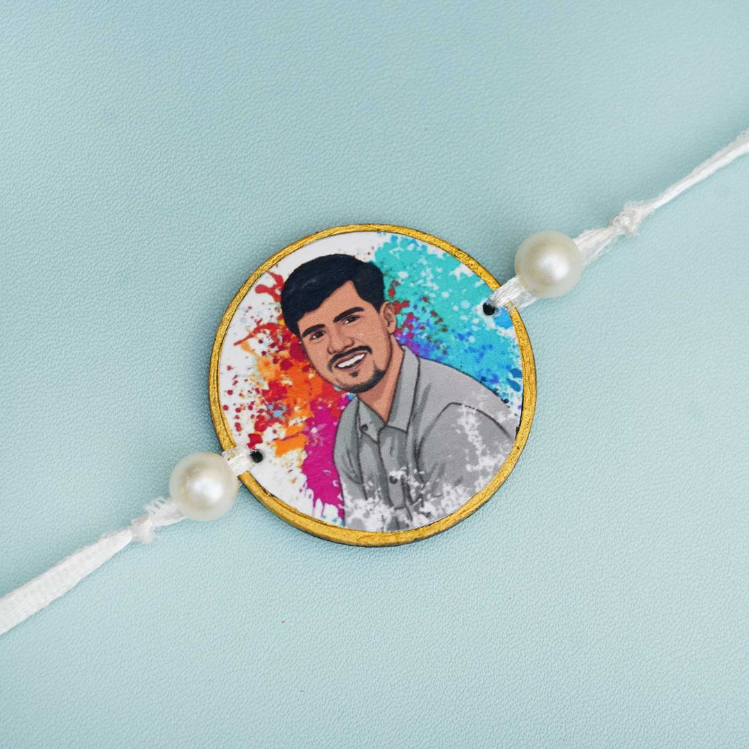 Photo Personalized Printed Rakhi With Roli Chawal