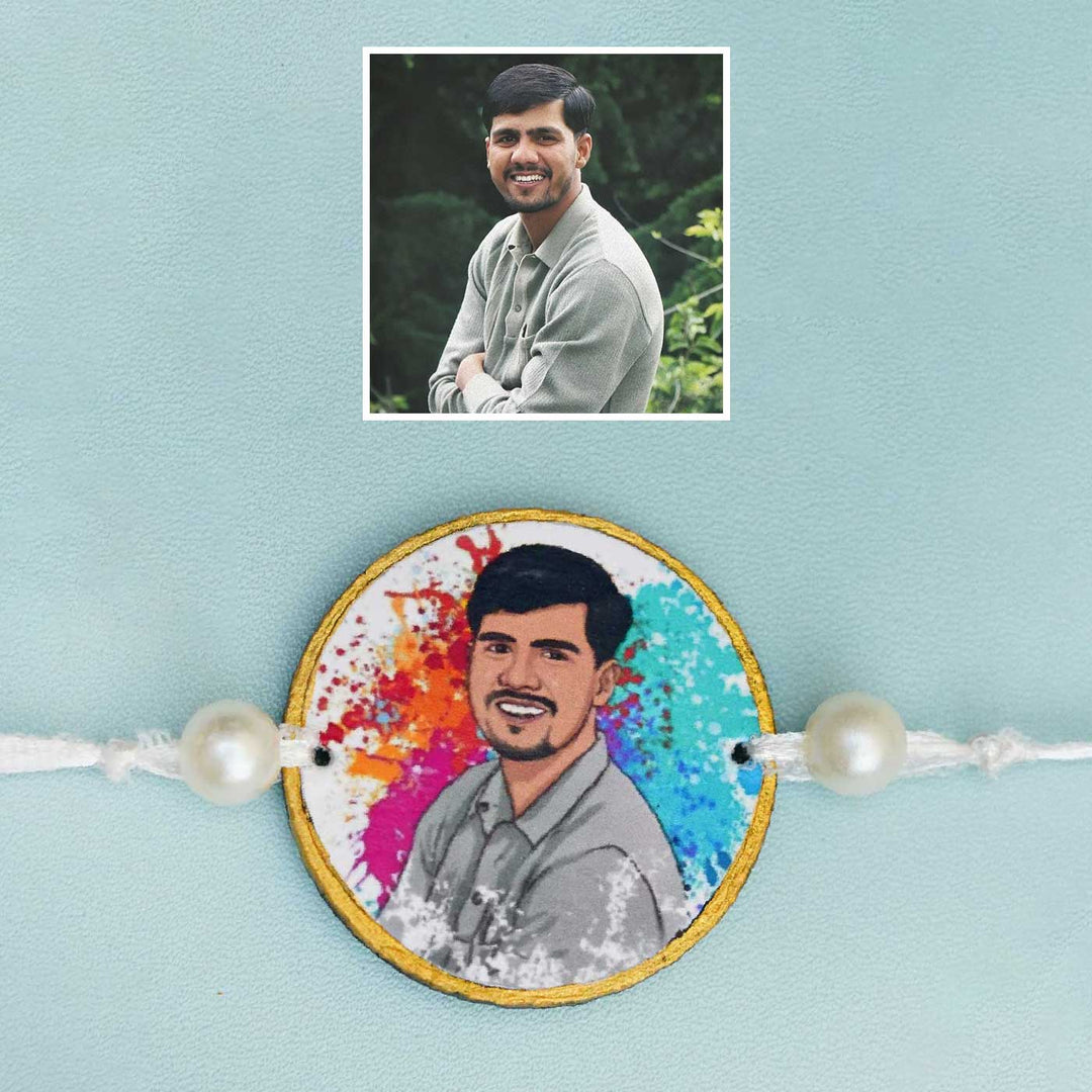 Photo Personalized Printed Rakhi With Roli Chawal