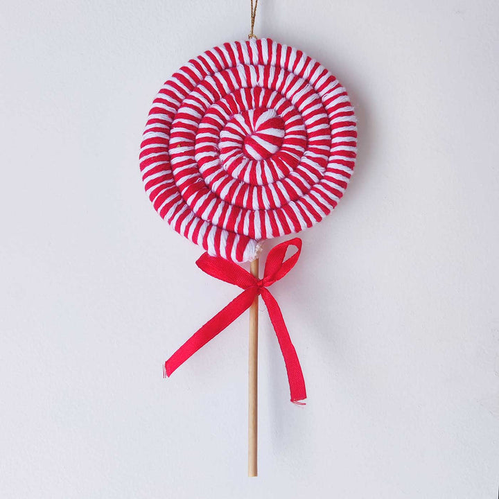 Handmade Lollipop Macrame Cotton Ornament For Christmas Tree Decoration