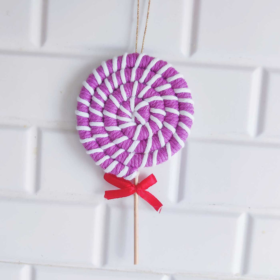 Handmade Lollipop Macrame Cotton Ornament For Christmas Tree Decoration