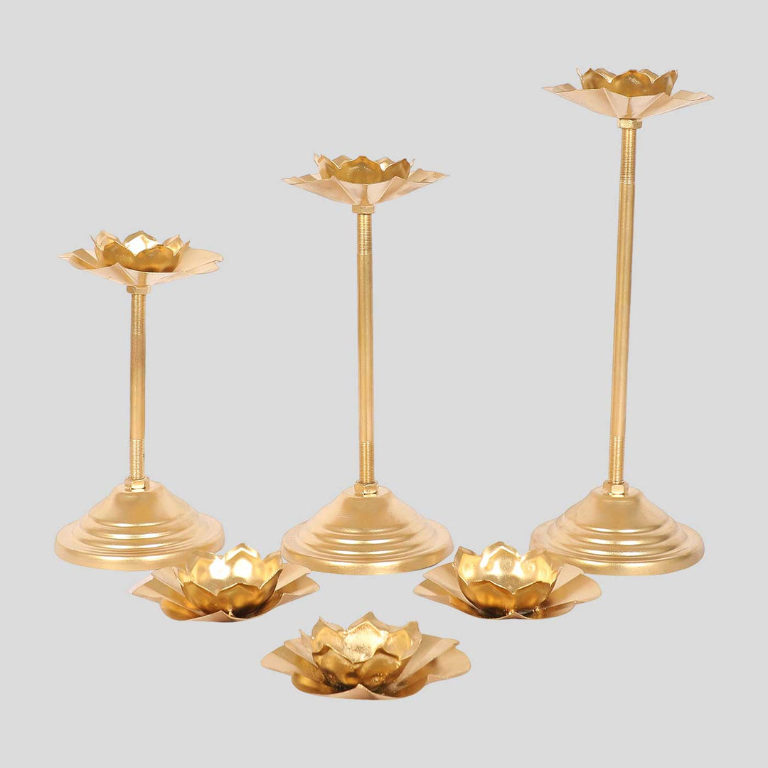 Handmade Lotus Tealight Holder With Detachable Stands | Set of 6