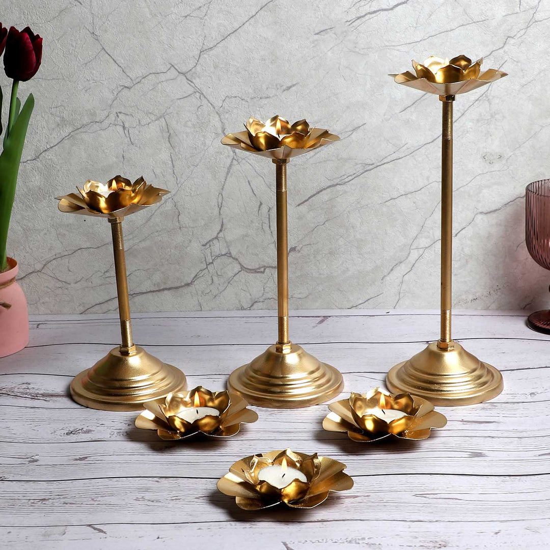 Handmade Lotus Tealight Holder With Detachable Stands | Set of 6