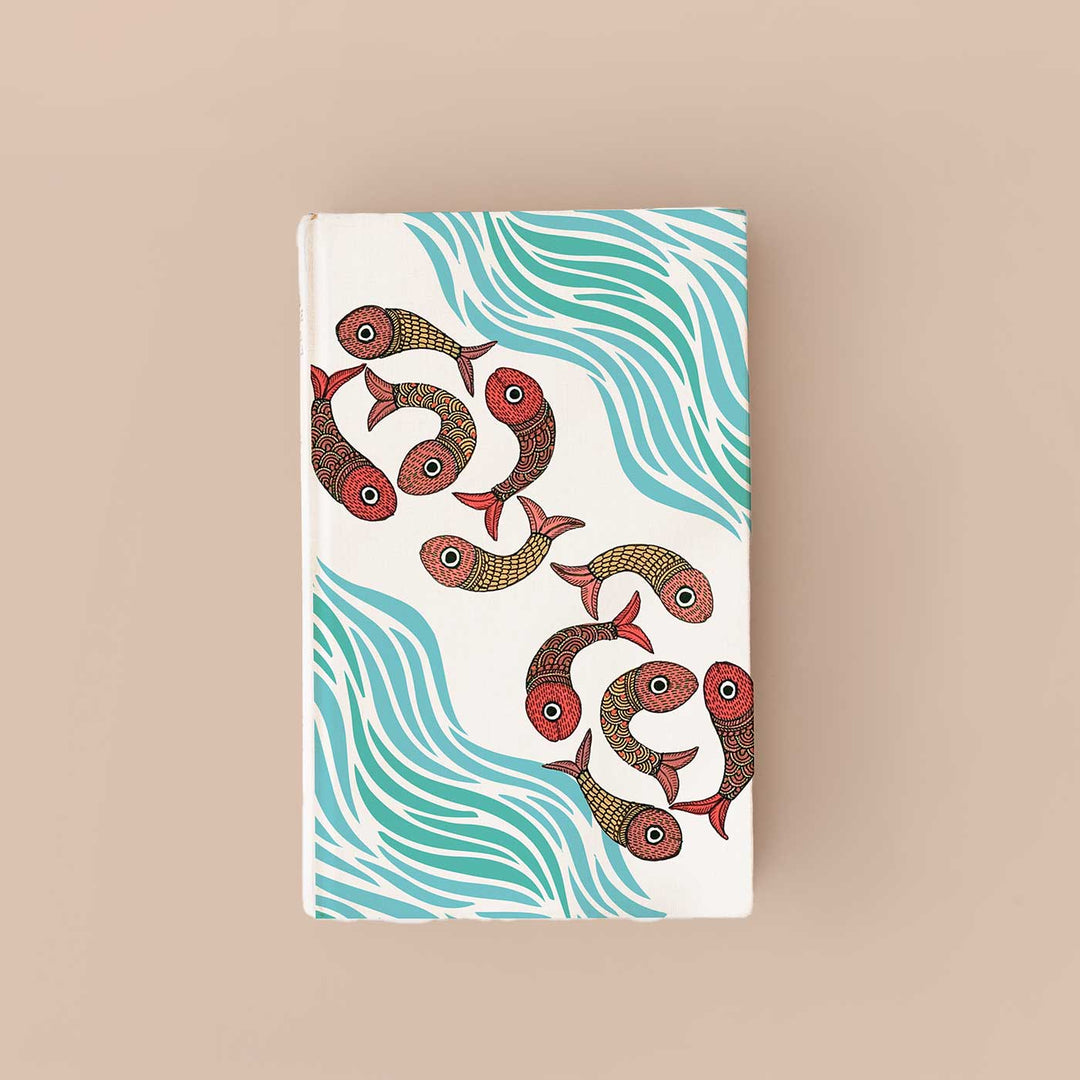 Handmade White & Blue Machli Softbound Ruled Notebook | 100 Pages