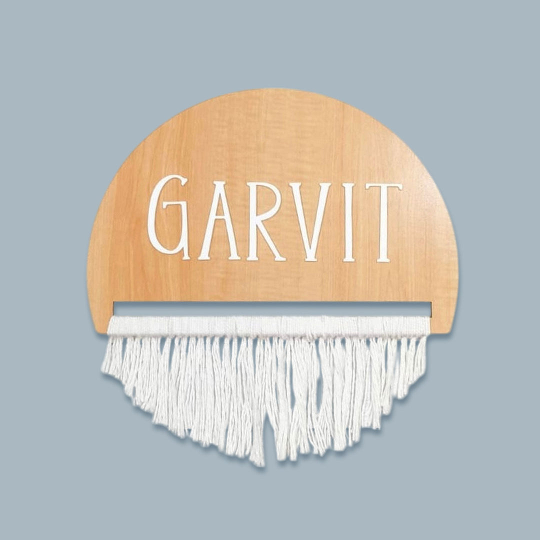 Personalized Macrame Magic Theme Acrylic Kids Name Plate