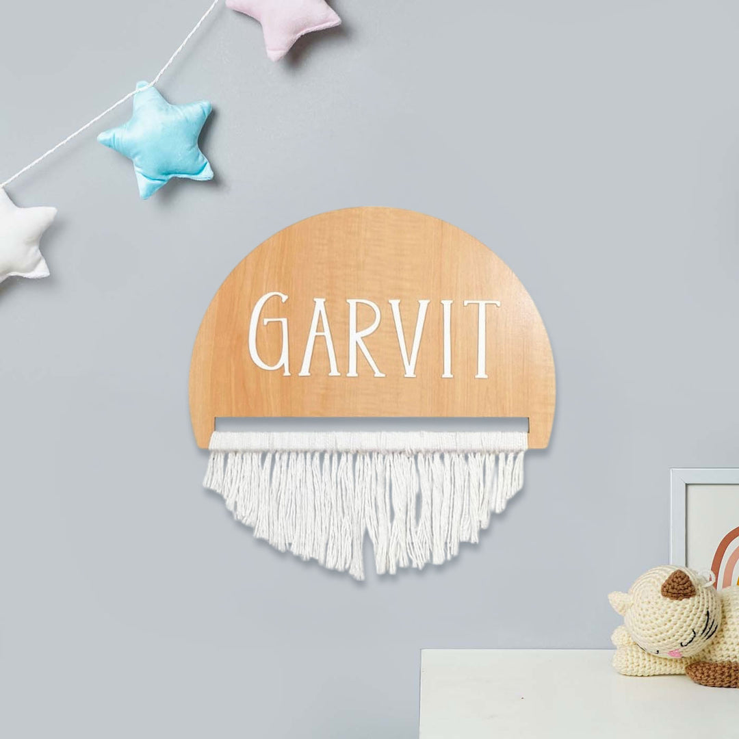 Personalized Macrame Magic Theme Acrylic Kids Name Plate