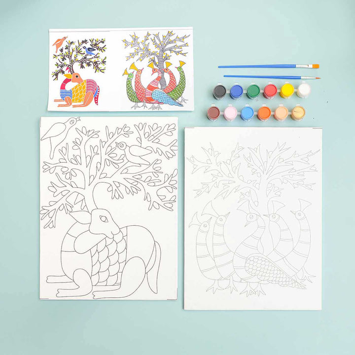 Gond Art Premarked Canvas DIY Kit