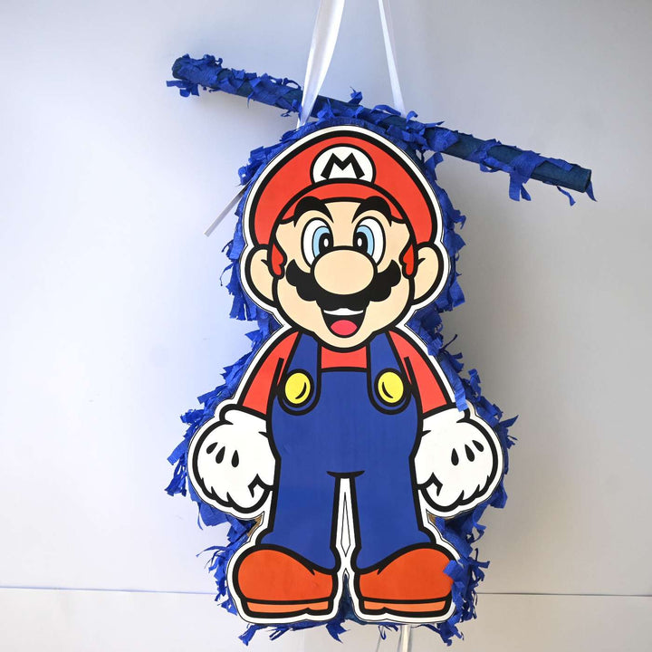 Handmade Mario Theme Pull String Pinata With Stick For Birthday Party Decoration