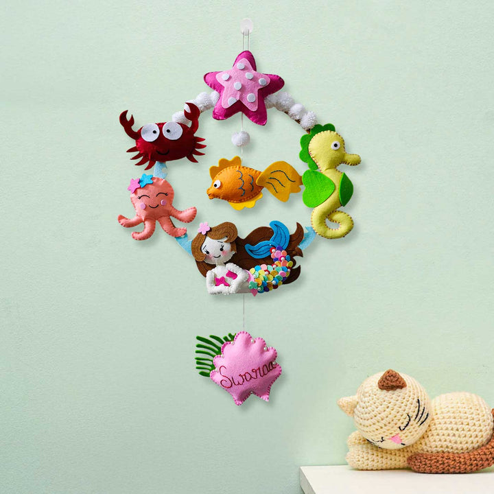 Personalized Mermaid Theme Felt Kids Name Plate