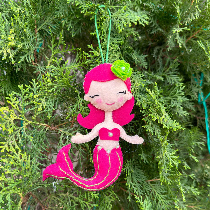 Handmade Mermaid Kids Felt Ornament For Christmas Tree Decoration