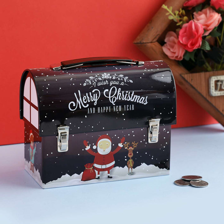 Handmade Merry Christmas Metal Trunk Box