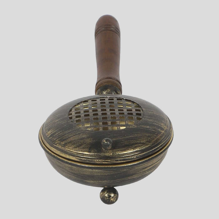 Handmade Metal Dhoop Fumer With Wooden Handle