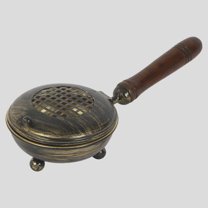 Handmade Metal Dhoop Fumer With Wooden Handle