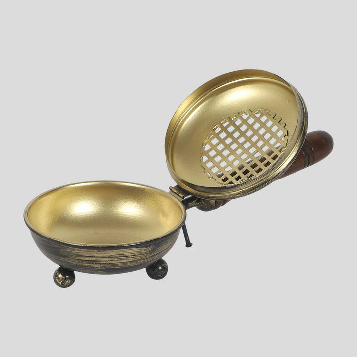 Handmade Metal Dhoop Fumer With Wooden Handle