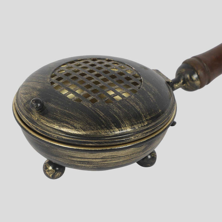 Handmade Metal Dhoop Fumer With Wooden Handle