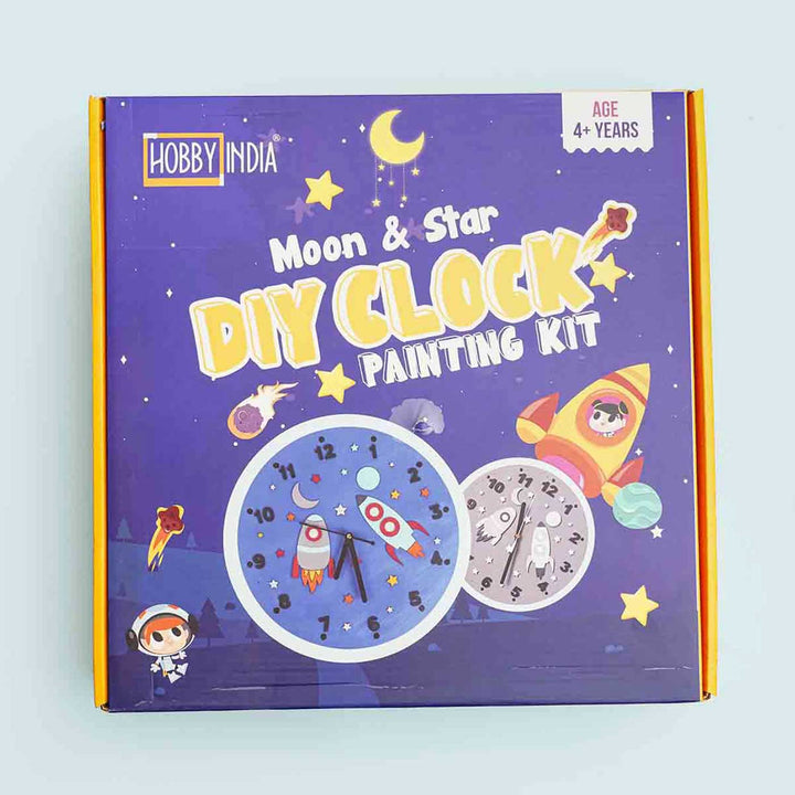 Rocket & Moon Theme Wall Clock DIY Kit For Kids