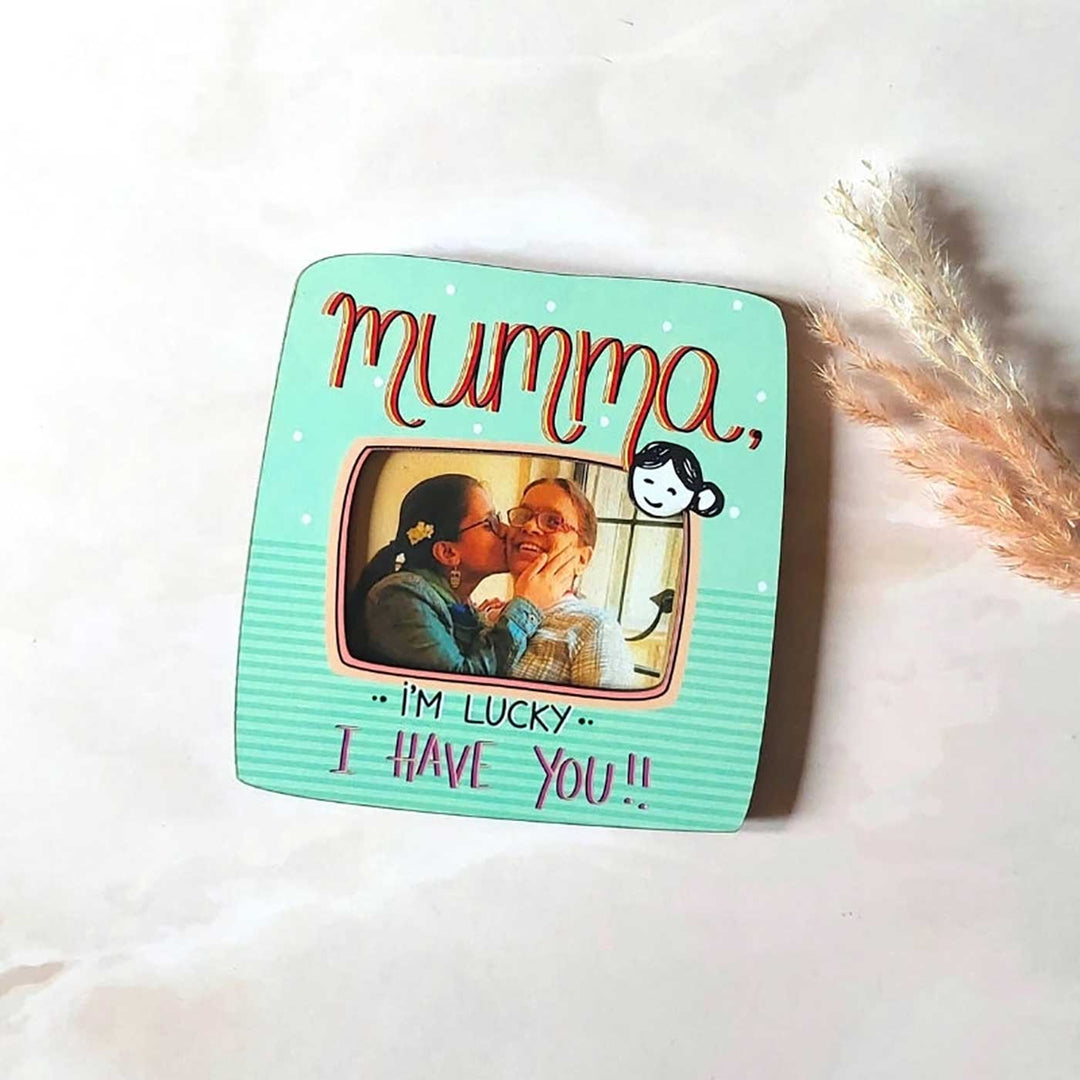 Handmade "Mumma, I'M Lucky" Wooden Fridge Magnet