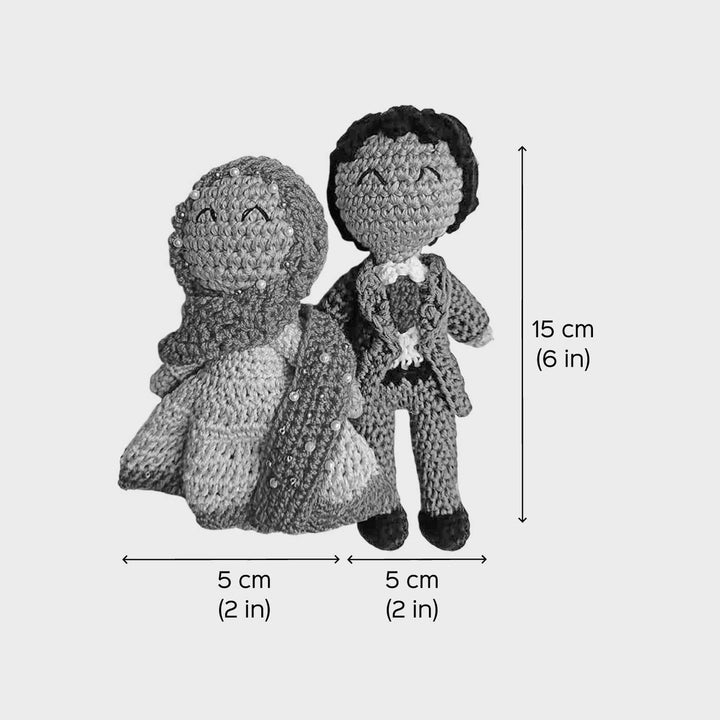 Handmade Crochet Muslim Couple Theme Cotton Dolls