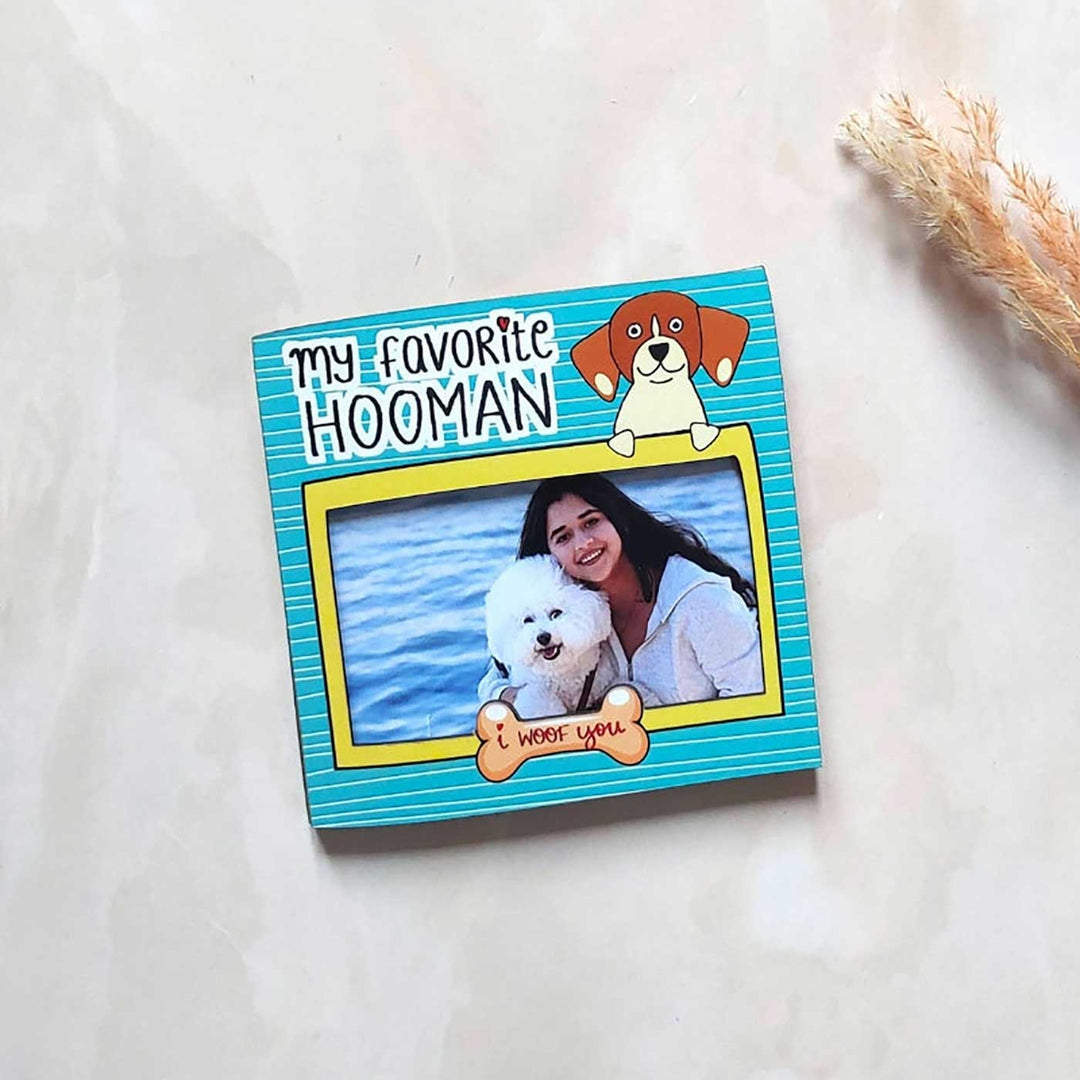 Handmade "My Fav Hooman" Wooden Fridge Magnet