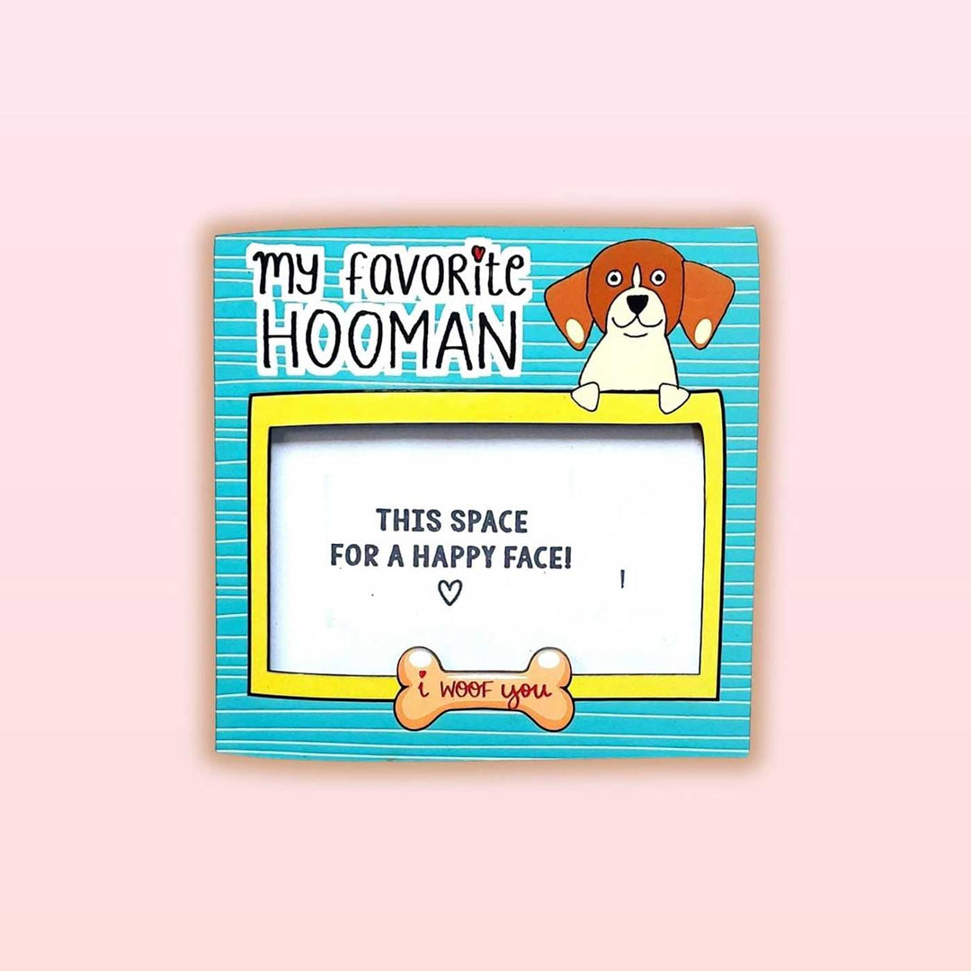 Handmade "My Fav Hooman" Wooden Fridge Magnet