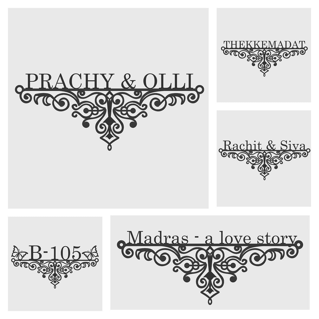 Personalized Ornate Weatherproof Name Plate for Villa