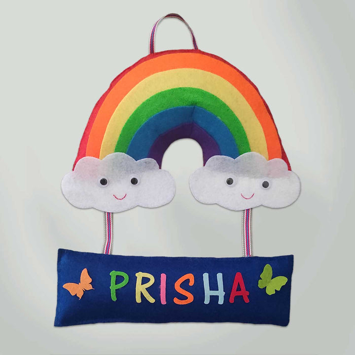 Personalized Handmade Rainbow Felt Name Plate for Siblings