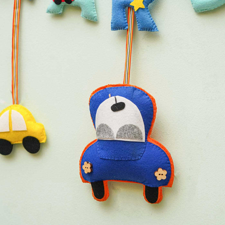 Personalized Handmade Cars Theme Felt Name Plate