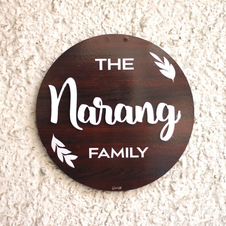 Personalized Printed Family MDF Wood Name Plate With 3D Letters