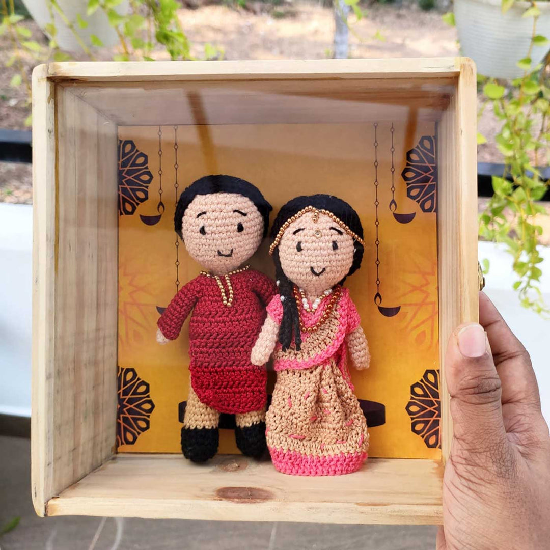 Handmade Crochet North Indian Couple Cotton Dolls