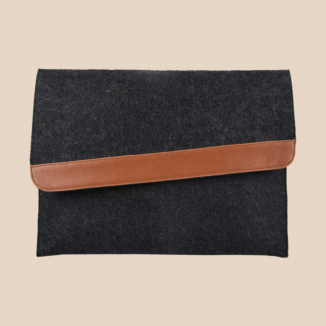 Eco-felt & Vegan Leather Laptop Sleeve