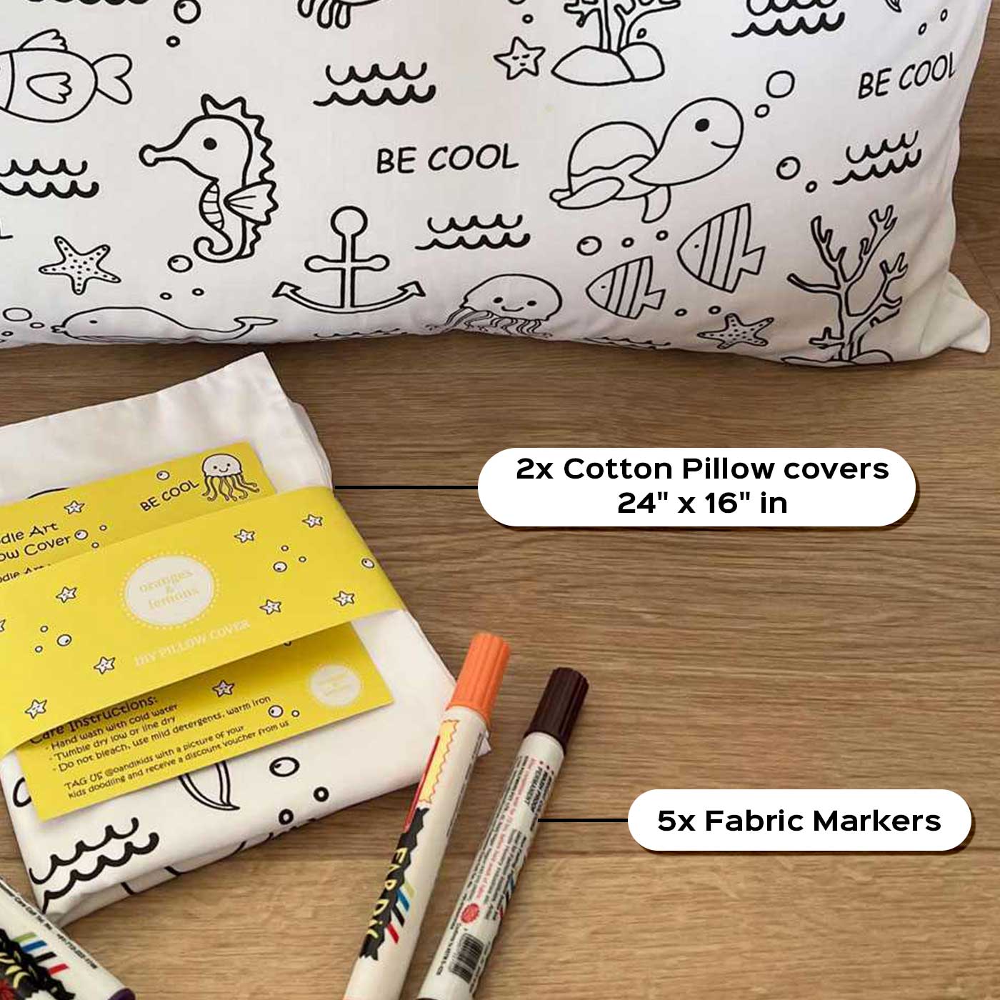 Doodle pillowcase and pen set best sale