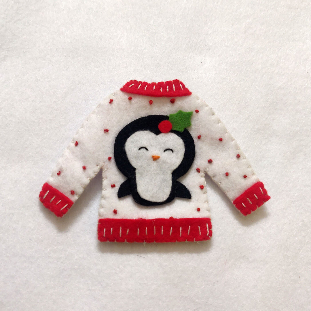 Handmade Felt Sweater Christmas Ornament