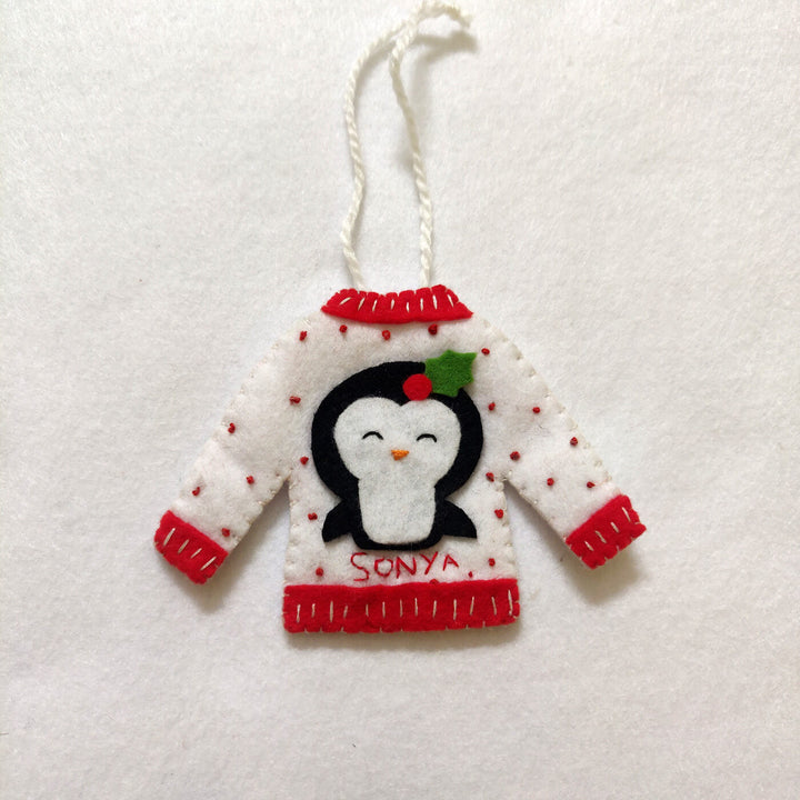 Handmade Felt Sweater Christmas Ornament