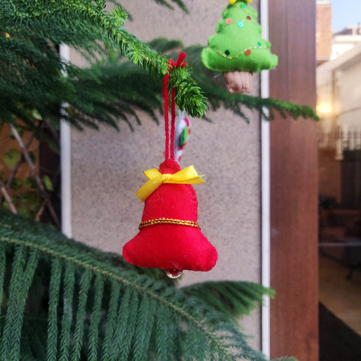 Handmade Felt Bell Christmas Ornament | Set Of 2