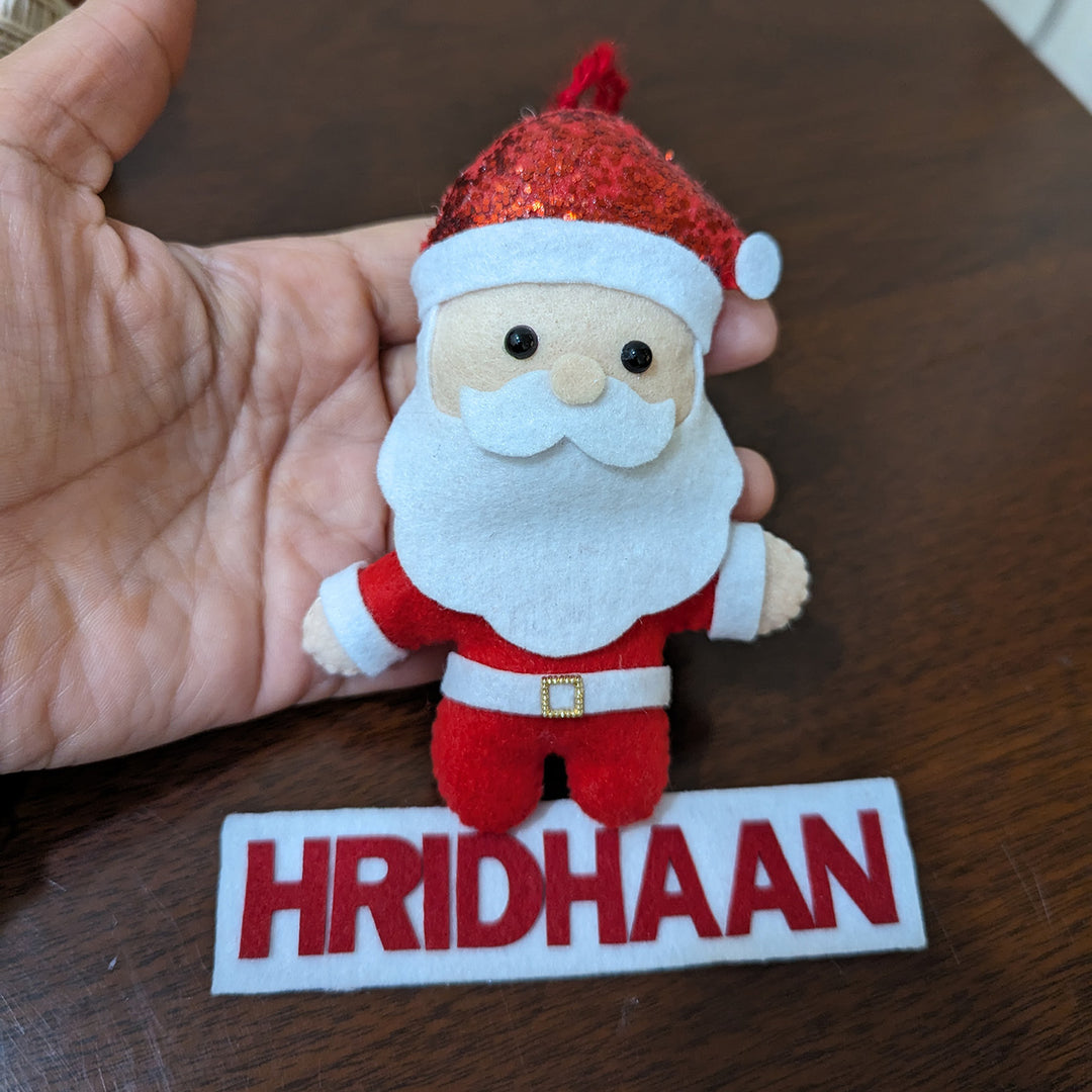 Personalized Handmade Felt Santa Claus Christmas Ornament