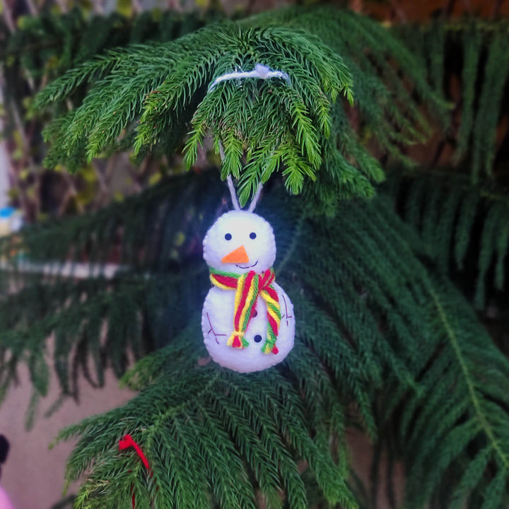 Handmade Personalized Felt Snowman Christmas Ornament