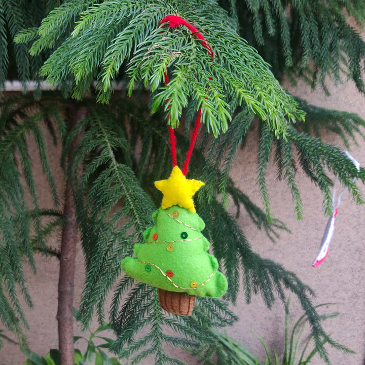 Handmade Personalized Felt Green Christmas Tree Ornament