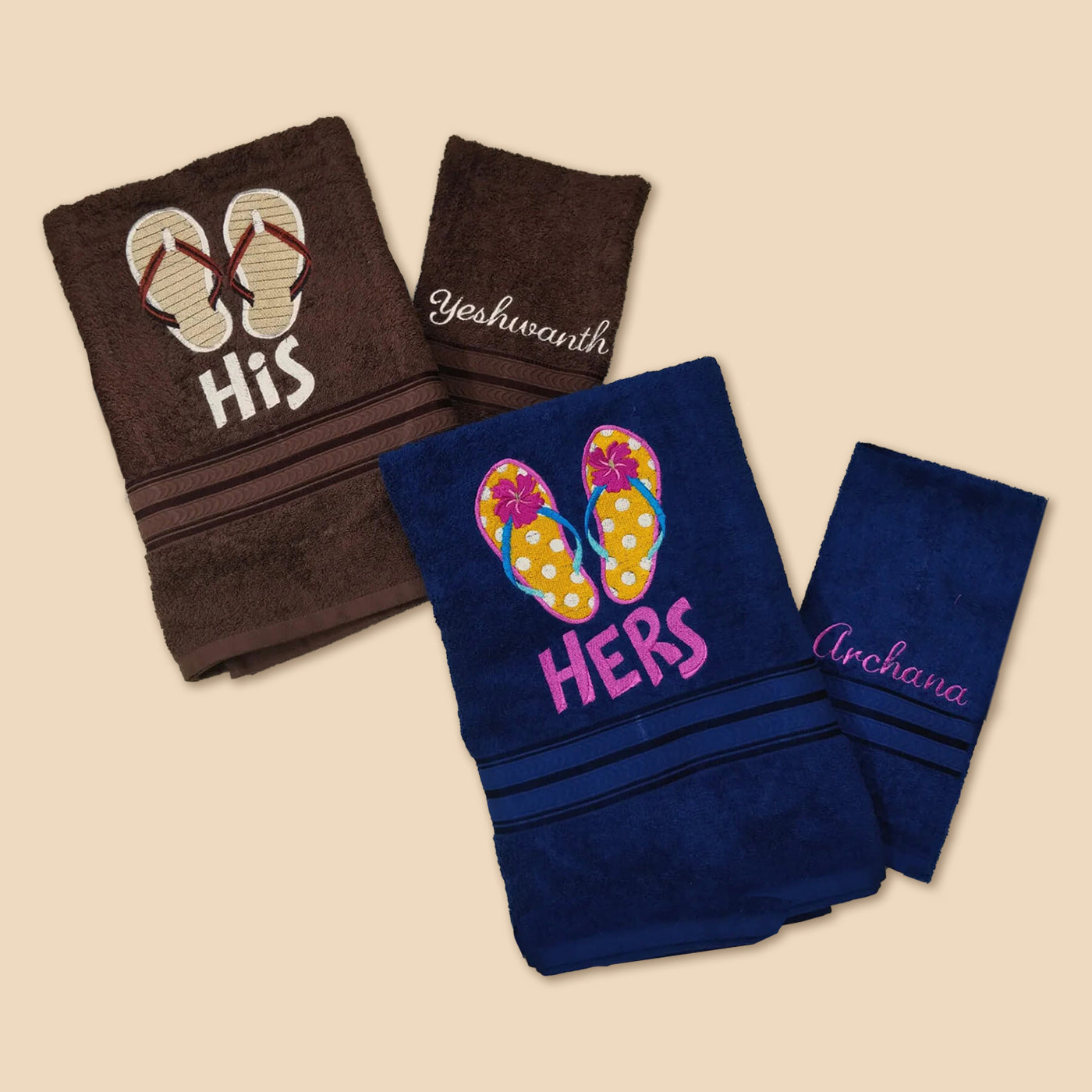 Personalized towels for online adults