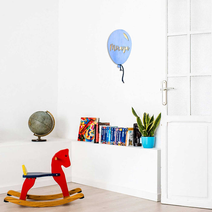 Handpainted Balloon Wooden Kids Nameplate