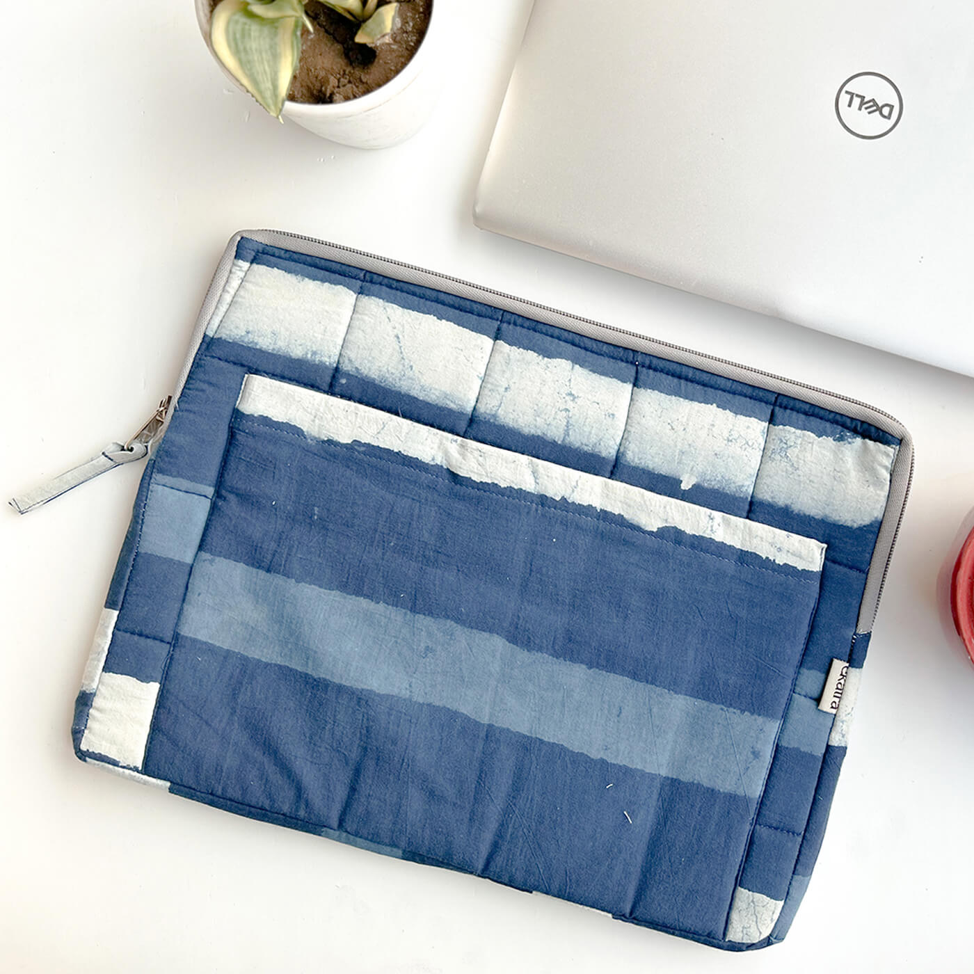 Buy Sustainable Handmade Cotton Laptop Sleeve Online On Zwende