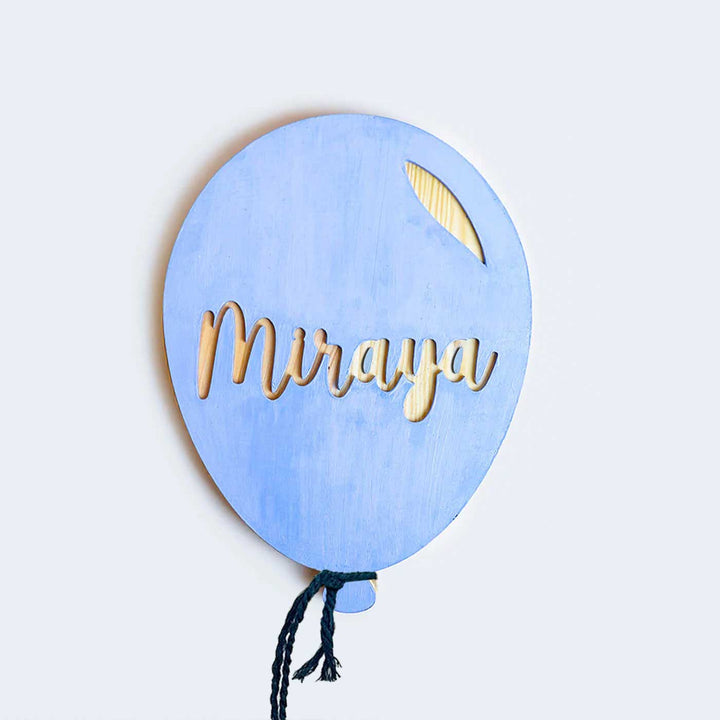 Handpainted Balloon Wooden Kids Nameplate