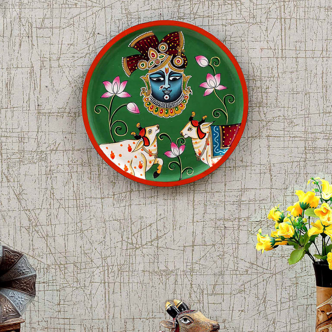 Handpainted Shreenathji MDF Wall Plate